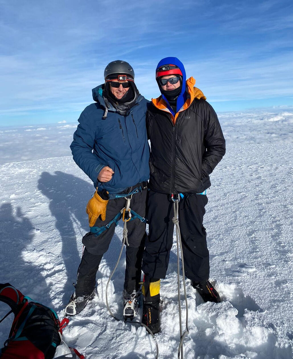 Dan and Iain Chimborazo summit (Ecuador)